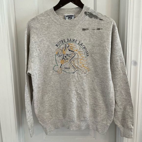 American Vintage Other - Vintage Notre Dame Lacrosse Crewneck Lee‎ Sport Tag Sz S